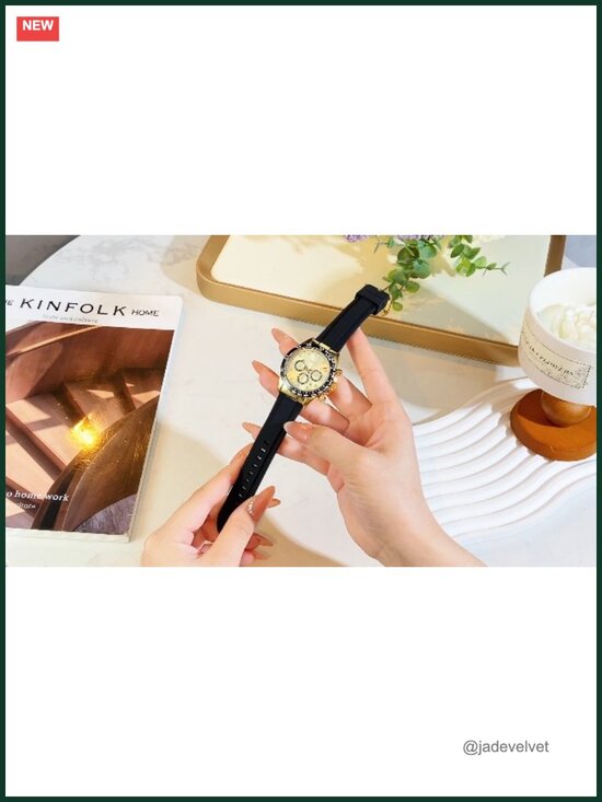 Women\'s 38mm Silicone Strap Chronograph Watch, Luminous Dial, 30M Waterproof, main image 6